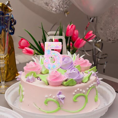 Colorful Macaron Birthday Candles, Sweet Theme Cake Topper Cute Pink Number Candles for Kids Girls Birthday Baby Shower Weddings Party Decorations (Number 7) in Saudi Arabia