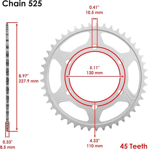 Caltric Drive Chain and Sprockets Kit Compatible With Yamaha R6 YZF-R6 2006 2007 2008 2009-2016 in Saudi Arabia