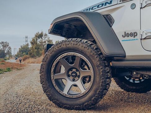 RockTrix RT112 17 inch Wheel Compatible with Jeep Wrangler JK JL 17x9 5x5 Wheels (+12mm Offset, 5.5in Backspace) 5x5 PCD, 71.5mm Bore, Black, Also fits Commander Grand Cherokee Gladiator JT Rims in Saudi Arabia