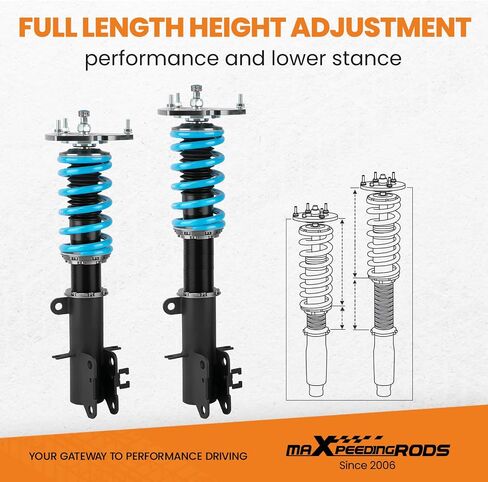 maXpeedingrods Coilover for Nissan Altima 2007-2013, for Nissan Maxima 2009-2014, 24 Levels Damper Adjustable Coilover Suspension Kit, Height Adjustment Shock Absorber, T6 Upgraded Lowering Kits Blue in Saudi Arabia