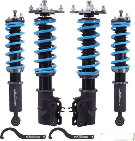 maXpeedingrods Coilover for Mitsubishi Mirage 1997-2001, 24 Levels Damper Adjustable Coilovers Suspension Kit Strut, Height Adjustable Shock Absorrber Struts, T6 Upgraded Lowering Kits Blue in Saudi Arabia