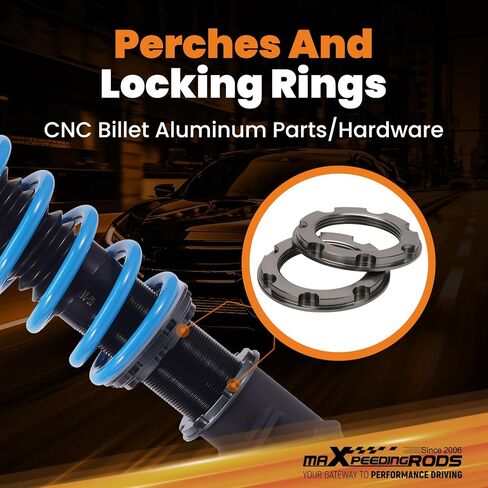 maXpeedingrods Coilover for Mitsubishi Mirage 1997-2001, 24 Levels Damper Adjustable Coilovers Suspension Kit Strut, Height Adjustable Shock Absorrber Struts, T6 Upgraded Lowering Kits Blue in Saudi Arabia