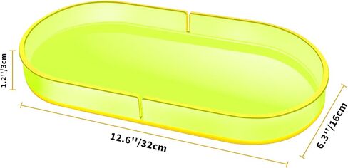 Acrylic Decorative Vanity Tray Perfume Jewelry Trinket Tray for Bathroom Counter Soap Toilet Tank Sink Small Candle Catch All Organizer, 12.6x6.3 Inches, Neon Pink in Saudi Arabia