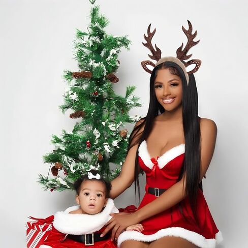 Reindeer Ears Antler Headbands for Women, Brown Deer Antlers Headband for Christmas Hair Accessories for Women in Saudi Arabia