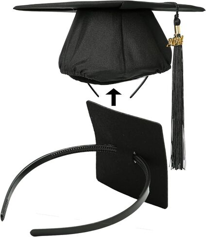 PUNCHMAN Graduation Cap Headband Insert- Black 1 Pack Firm Anti-fall Hair Band,Graduation Hat Headband Holder for Secure Grad Cap And Hairstyle,Hat Accessories for Graduates,Students,Girls in Kuwait