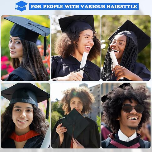 PUNCHMAN Graduation Cap Headband Insert- Black 1 Pack Firm Anti-fall Hair Band,Graduation Hat Headband Holder for Secure Grad Cap And Hairstyle,Hat Accessories for Graduates,Students,Girls in Kuwait