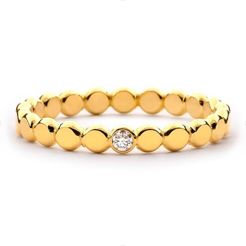 STORYJEWELLERY Gold Plated Rings for Women, Stackable Rings, Gold Plated Wedding Bands for Women, Bezel Ring, Gifts for Her in Saudi Arabia