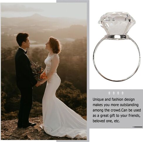 Giant Engagement Ring Prop Crystal Diamond Ring Prop for Wedding Christmas Decor in Saudi Arabia