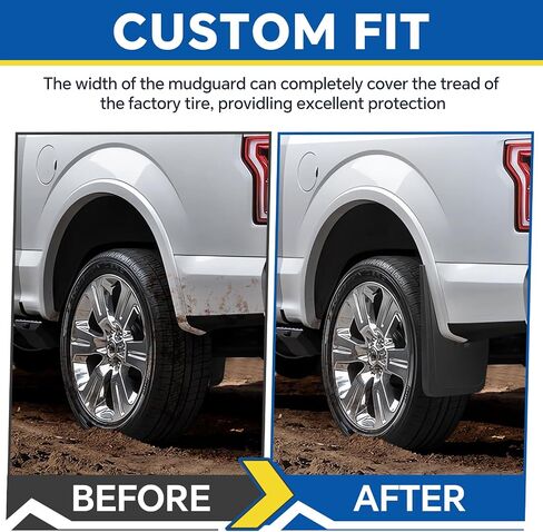 Ford F-150 Mud Flaps2020 2019 2018 2017 2016 2015 (مجموعة من 4) | واقيات رذاذ أمامية وخلفية بدون حفر | يناسب المصدات الضيقة | مادة PP + TPE | ليس من أجل رابتور/البرق/مشاعل الحاجز in Saudi Arabia