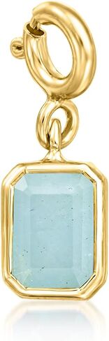Ross-Simons March/Aquamarine - حلية جوهرة الميلاد بقطع الزمرد من الذهب عيار 18 قيراطًا فوق الجنيه الاسترليني in Saudi Arabia