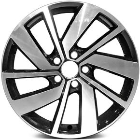 18 inch Aluminum Wheel For Jetta 2019–2021 5-Double Machined Gloss Black 5 Lug 112 mm 18 x 7.5 in Reman - Factory Wheel Rim in Kuwait