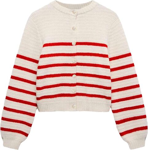 Womens Cardigan Sweaters Cropped Long Sleeve Button Knit Sweater Outerwear Casual Fall Trendy Jackets in Kuwait