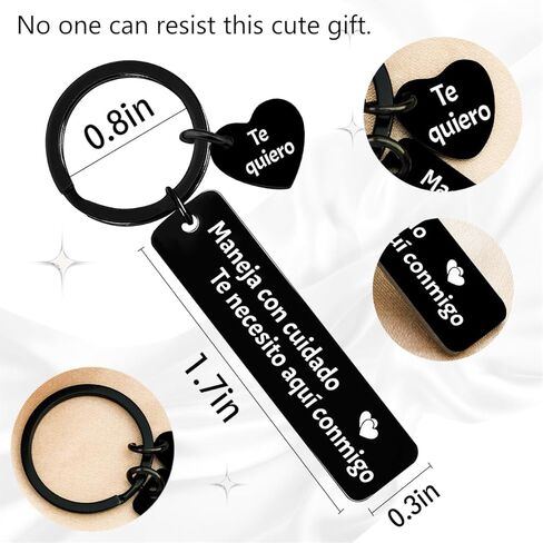 Ikacvb Drive Safe Keychian Birthday Gifts For Boyfriend Husband I Love You Gifts For Him Unique Drive Safe Spanish Keychain For Men Boyfriend Husband Christmas Gift Sweetest Valentines Day Stuff in Saudi Arabia