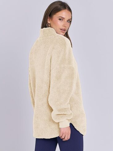 ANRABESS Women's Zip Up Sweatshirt Sherpa Fuzzy Fleece Hoodies Cozy Pullover Soft Sweaters Tops 2024 Fall Trendy Clothes in Saudi Arabia