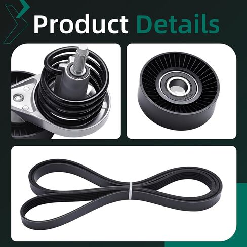 Belt Tensioner Pulley Serpentine Driver Belt Kit Fit for Ford F150/F250/F350/Bronco V8 5.0L GAS 1993-1996 K060990 38123 38015 in Saudi Arabia