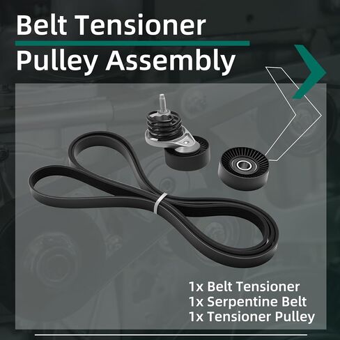Belt Tensioner Pulley Serpentine Driver Belt Kit Fit for Ford F150/F250/F350/Bronco V8 5.0L GAS 1993-1996 K060990 38123 38015 in Saudi Arabia