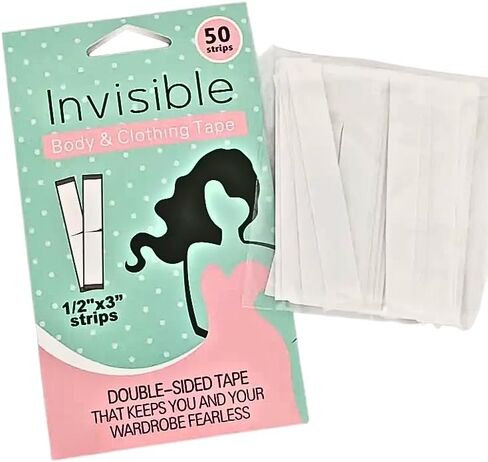 Invisible Secret Fashion Clothing & Body Clear Tape Double Sided - for All Skin Shades (Pack of 50) in Saudi Arabia
