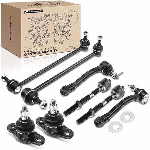 A-Premium Set of 8, Front Sway Bar Link, Lower Ball Joint, Inner & Outer Tie Rod End, Compatible with Kia Rio 2006-2011 in Saudi Arabia