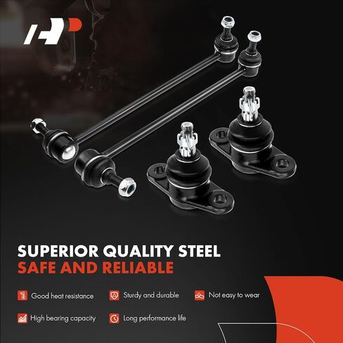 A-Premium Set of 8, Front Sway Bar Link, Lower Ball Joint, Inner & Outer Tie Rod End, Compatible with Kia Rio 2006-2011 in Saudi Arabia
