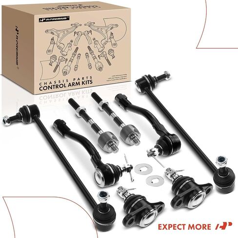 A-Premium Set of 8, Front Sway Bar Link, Lower Ball Joint, Inner & Outer Tie Rod End, Compatible with Kia Rio 2006-2011 in Saudi Arabia