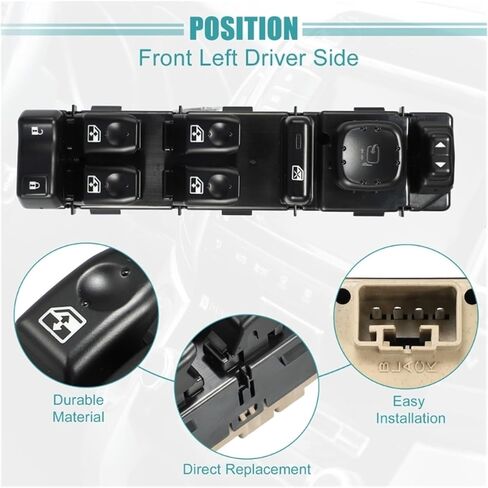 for 15202850 15125142 10398564 DWS394 Power Window Glass Lifter Lock Electric Masters Control Switch Push Button Console L9BC in Saudi Arabia