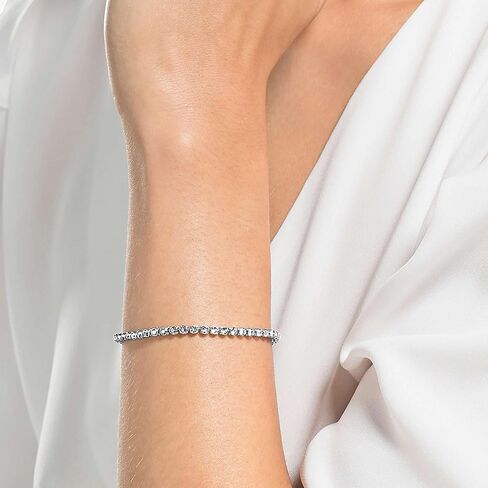 سوار التنس Swarovski Imber Emily، قطع دائري، أسود، لمسة نهائية من الروديوم in Saudi Arabia