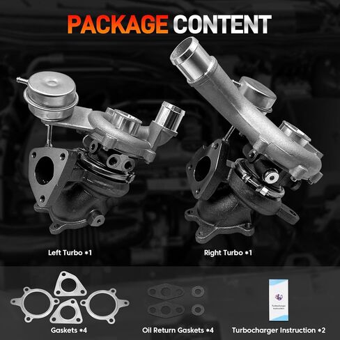 AA5Z6K682CA Left & Right Turbocharger Assembly with Gaskets Compatible with Ford Explorer Flex Taurus 2009-2015, Lincoln MKS MKT 2010-2019, 3.5L Ecoboost V6, Replace # AA5Z6K682D, AA5Z6K682A in Saudi Arabia