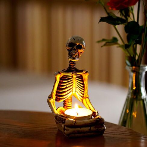 Meditation - Pose Skull Candle Holder - Spooky and Unique Home Decor in Saudi Arabia