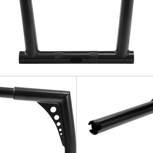 TCT-MOTORPARTS Black 1-1/4'' Ape Hanger 18" Rise Handlebar Fits for Harley Dyna Street Bob FXDB in Saudi Arabia