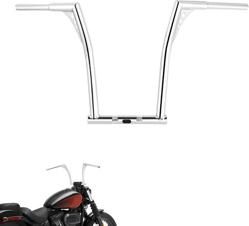 TCT-MOTORPARTS أسود 1-1/4 بوصة Ape Hanger 18 بوصة مقود ارتفاع يناسب Harley Dyna Street Bob FXDB in Saudi Arabia