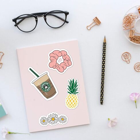 Canopy Street Let's Go Everywhere Cute VSCO Girl Stickers for Water Bottles, laptops & Cell Phones / 11 Waterproof Stickers in Saudi Arabia