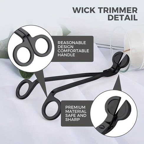 Candle Snuffer Trimmer Wick Clipper Cutter Scissor Long Handle - Black in Saudi Arabia