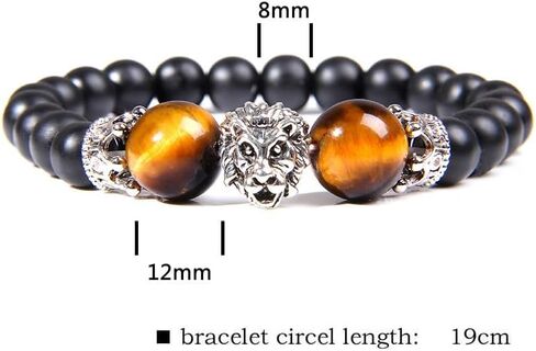 The Guardian - Son's Tiger Eye Protection Bracelet From Mom And Dad, Adjustable natural stone Bead Stainless Lion's head Crown Bracelets fashion Christmas Birthday Gift Jewelry in Saudi Arabia