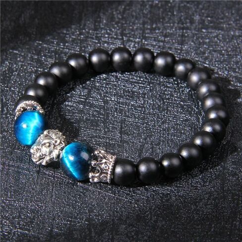 The Guardian - Son's Tiger Eye Protection Bracelet From Mom And Dad, Adjustable natural stone Bead Stainless Lion's head Crown Bracelets fashion Christmas Birthday Gift Jewelry in Saudi Arabia