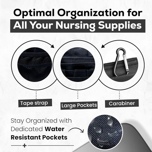 حقيبة ممرضة فاني 4 في 1 وحقيبة ممرضة | منظم الأدوات الطبية مع جيوب للشريط والمقص وسماعة الطبيب ومستلزمات الطوارئ وحقيبة الخصر لمحترفي الرعاية الصحية in Kuwait
