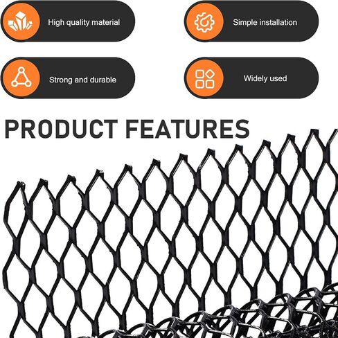 SLIMI 1 PC Car Grill Mesh Sheet, Aluminum Bumper Grille Insert Mesh, 39.37"×13" Bumper Air Intake Grids Net, Universal Auto Protective Net for Most Cars, SUVs, Trucks (Black) in Saudi Arabia