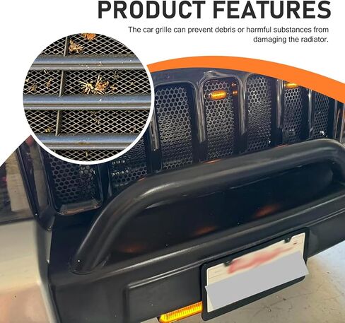SLIMI 1 PC Car Grill Mesh Sheet, Aluminum Bumper Grille Insert Mesh, 39.37"×13" Bumper Air Intake Grids Net, Universal Auto Protective Net for Most Cars, SUVs, Trucks (Black) in Saudi Arabia