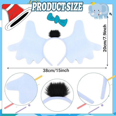 3 Pcs Elephant Costume Set Include Headband Tail and Pom Pen for Men Women Adult World Book Day Dress Up in Saudi Arabia