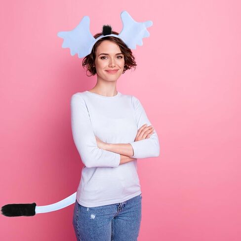 3 Pcs Elephant Costume Set Include Headband Tail and Pom Pen for Men Women Adult World Book Day Dress Up in Saudi Arabia