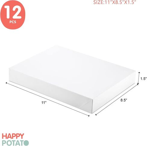 HAPPY POTATO 6 Gift Boxes with Lids White Shirt Boxes for Gift Gift Boxes for Clothes Gift Wrap Boxes (6 Packs: 2 Small 11", 2 Medium 14.5", 2 Large 17") in Saudi Arabia