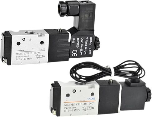 3V110-06 3V110-08 1/8" 1/4" Pneumatic Electric Solenoid Valve Gas Control Air Magnetic Valve AC 220V 110V DC24V 12V(With Line,AC110V) in Saudi Arabia