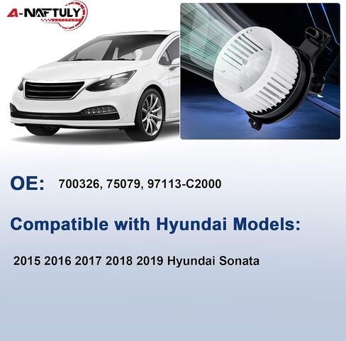 AC Blower Motor with Fan Cage Replacement Fits for 2015 2016 2017 2018 2019 Hyundai Sonata, Front HVAC Plastic Heater Blower Motor Replace 700326, 97113-C2000, 97113C2000 in Saudi Arabia