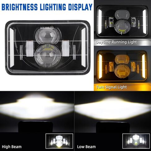 4x6 LED Headlights Kit with Bracket Compatible with Suzuki DR-650 & DRZ400, Motorcycle Brightness Headlight Replacement With Mounting Hardware High & Low Beam in Saudi Arabia