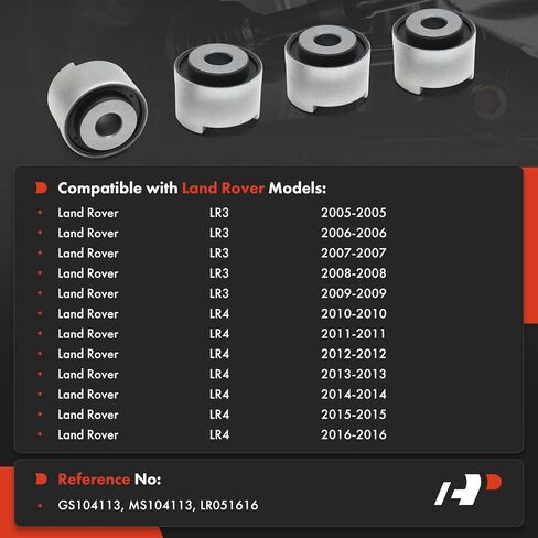 A-Premium 2 × طقم جلبة ذراع التحكم العلوي الخلفي والخلفي، متوافق مع Land Rover LR4 2010-2016، LR3 2005-2009 in Saudi Arabia
