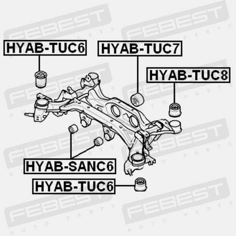 Arm Bushing Differential Mount Febest HYAB-SANC6 Oem 53912-2E200 in Saudi Arabia