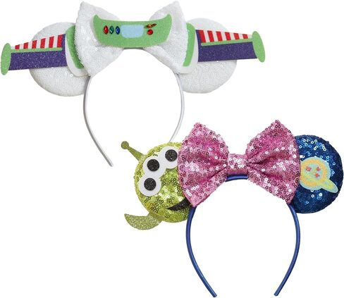 FACHPINT Mouse Ears, Green ears for Boy, Mouse Ears Headband for Women Photo Props, Cute Halloween Mouse Ears for Theme Park Accessories, Sequin Halloween Ears for Party in Saudi Arabia