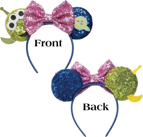 FACHPINT Mouse Ears, Green ears for Boy, Mouse Ears Headband for Women Photo Props, Cute Halloween Mouse Ears for Theme Park Accessories, Sequin Halloween Ears for Party in Saudi Arabia