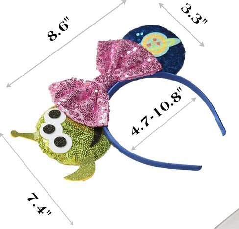 FACHPINT Mouse Ears, Green ears for Boy, Mouse Ears Headband for Women Photo Props, Cute Halloween Mouse Ears for Theme Park Accessories, Sequin Halloween Ears for Party in Saudi Arabia