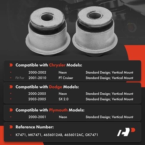 A-Premium 2 x Front Rearward Lower Control Arm Bushing Kit, Compatible with Chrysler PT Cruiser 2001-2010, Neon 2000-2002 & Dodge Neon 2000-2005, SX 2.0 2003-2005 & Plymouth Neon 2000-2001 in Saudi Arabia