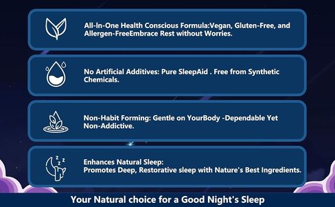 Natural Sleep Aid Gummies - Melatonin Free Supplement - Sleep+ Gummies for Adults - Promote Deep Restful Sleep Naturally Relaxing - 60 Count 30 Servings in Saudi Arabia